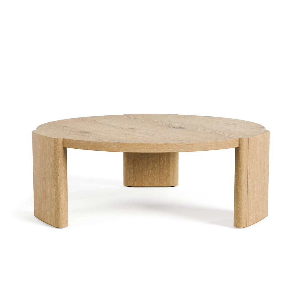 42” Round Oak Finish Wood Coffee Table X722964