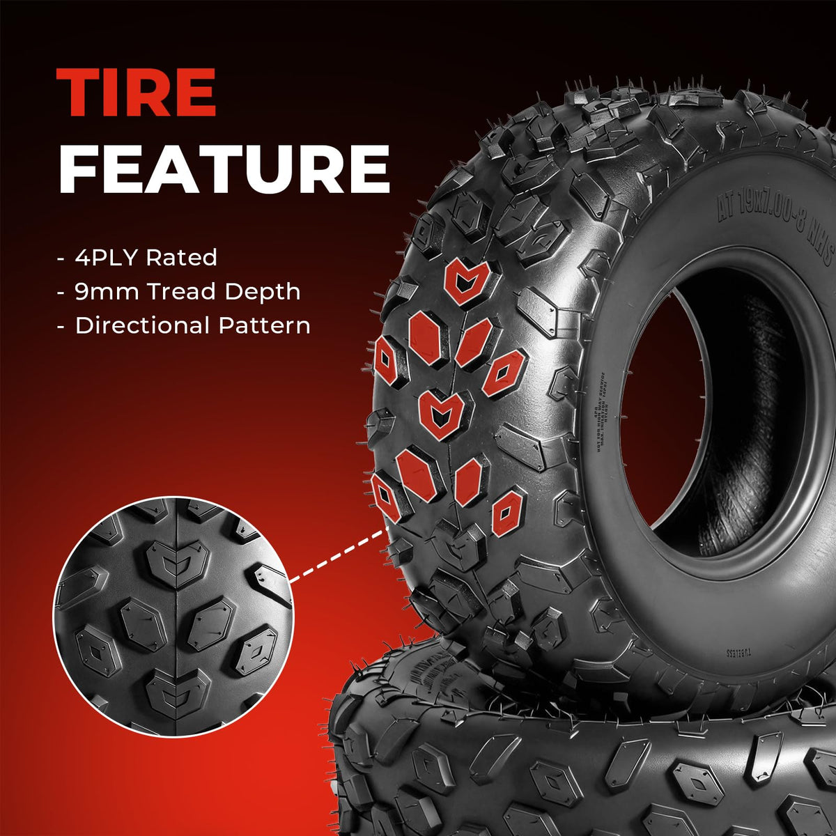 19x7-8 ATV/UTV Tires Set of 2 V1630