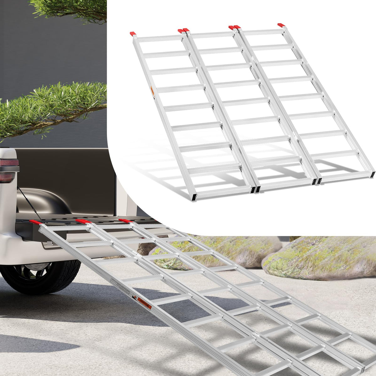 69" L x 50" W Tri-Fold Aluminum ATV Loading Ramp 1500lb Capacity F127265