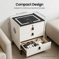 Beige White 3 Drawer Nightstand with Wireless Charging D406913