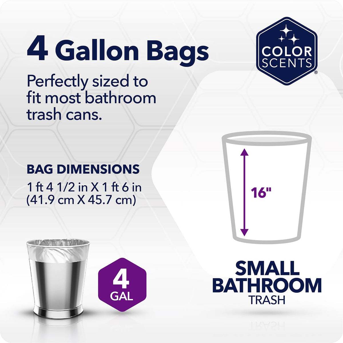 4 Gallon Lavender Trash Bags 80 Count D133