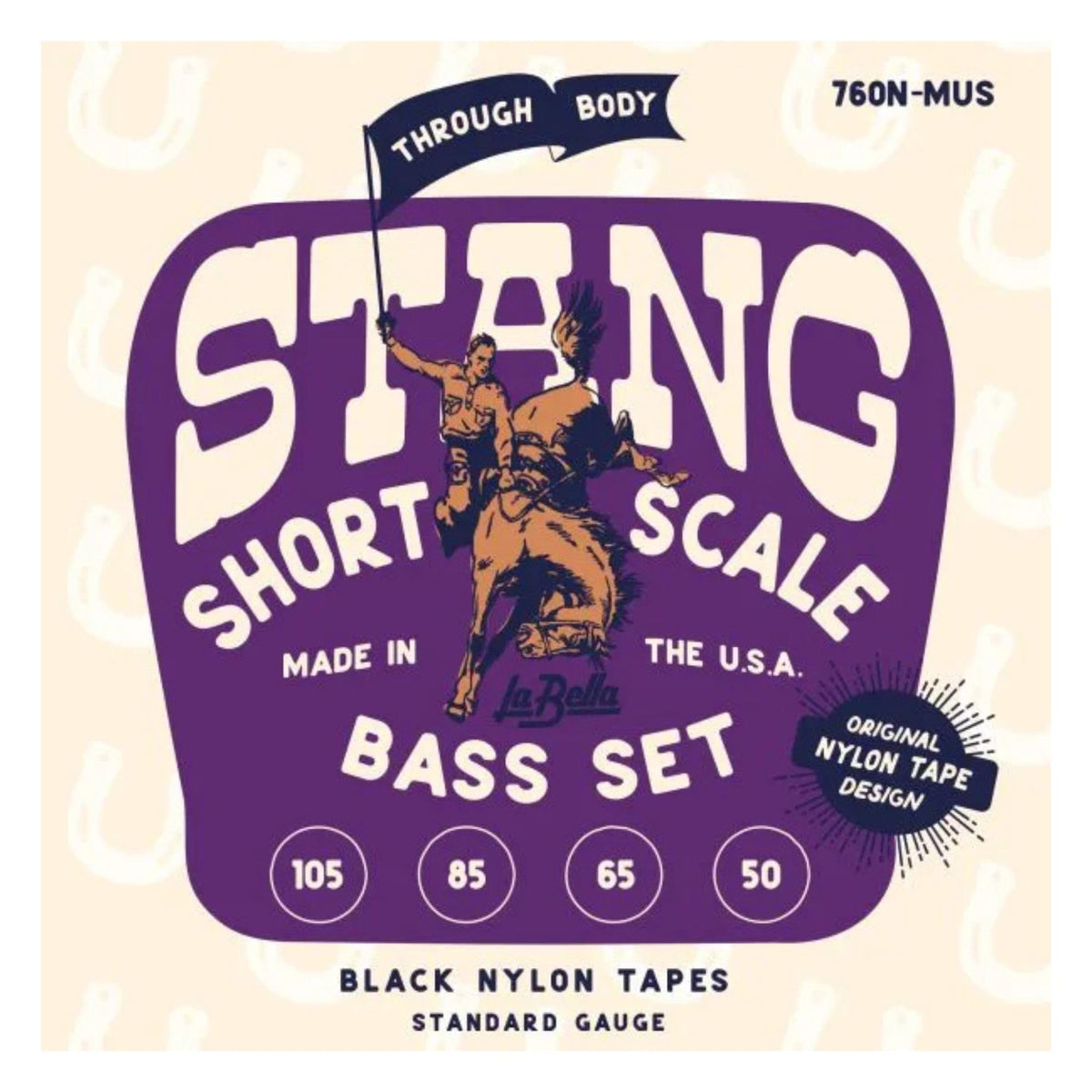 Black Nylon Tape Short Scale Bass Guitar String 50-105 W6565
