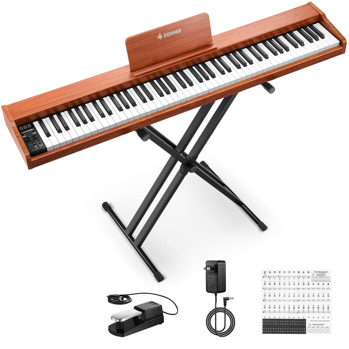 88 Keys Digital Piano with Stand and Sustain Pedal M512176