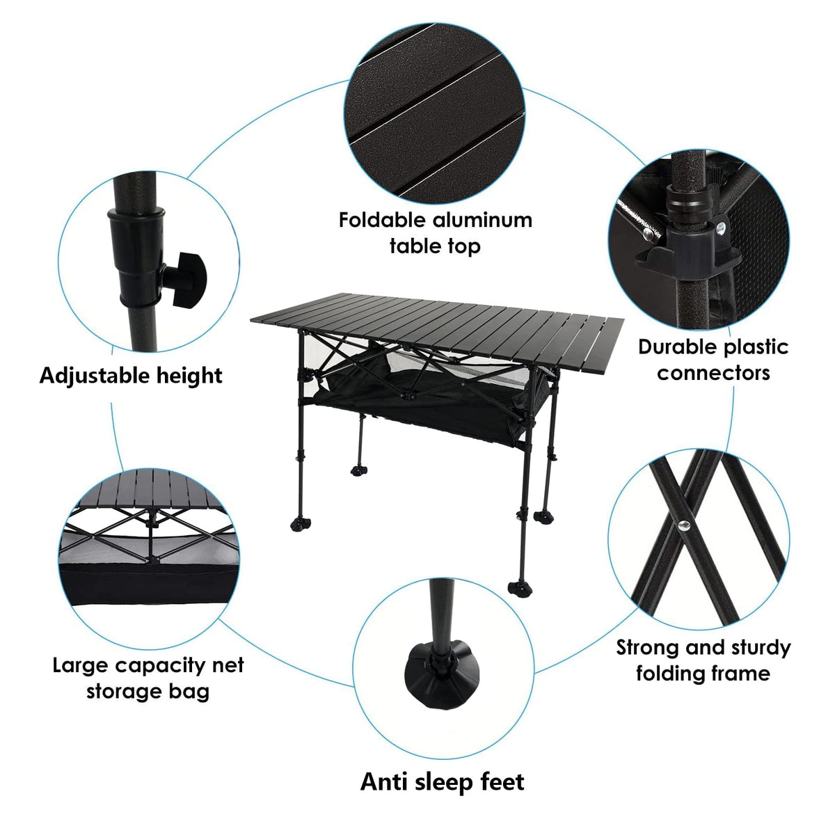 Adjustable Aluminum Camping Table F22272