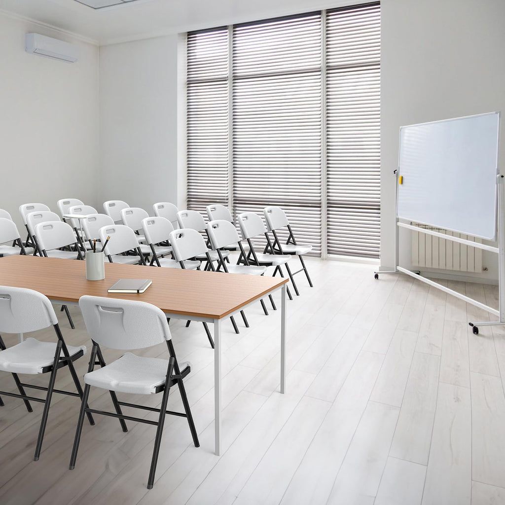 White 10 Pack HDPE Folding Chairs with Steel Frame R571236