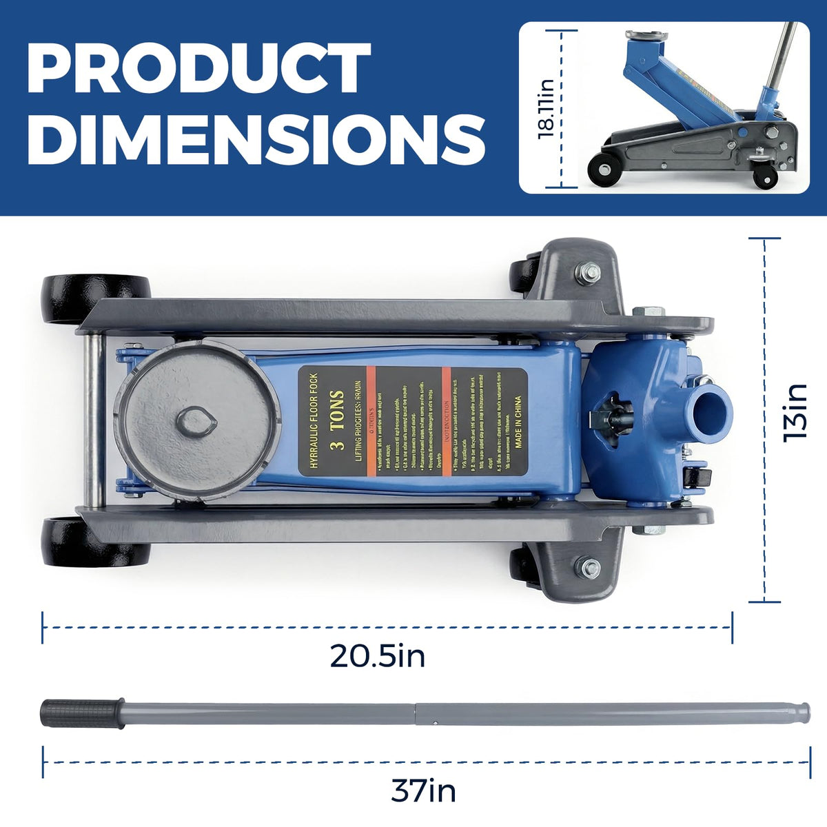 3Ton Hydraulic Floor Jack M1054