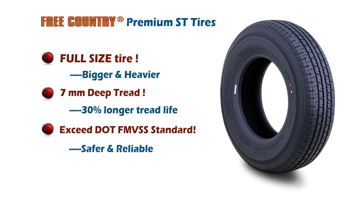 4 Premium Trailer Tire ST205/75R15 8PR LRD 107N X21289