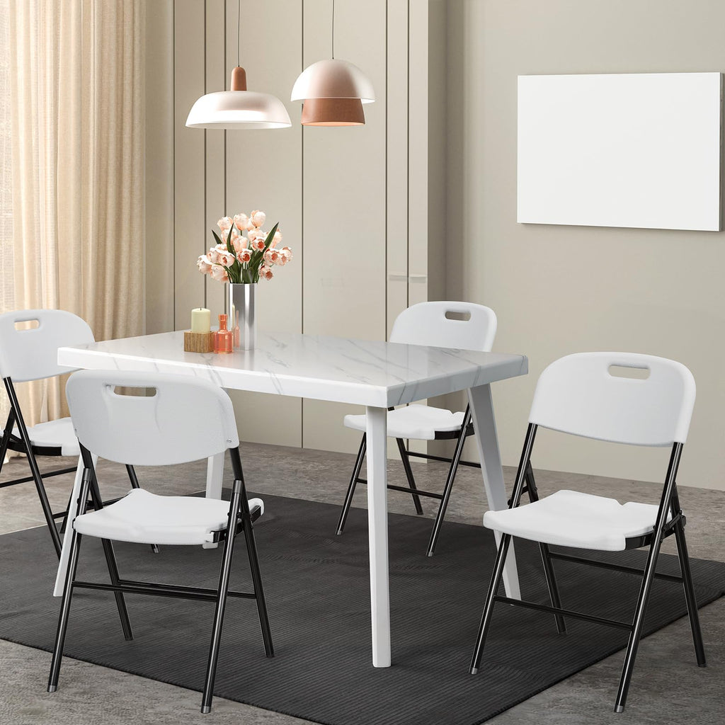 White 10 Pack HDPE Folding Chairs with Steel Frame R571236