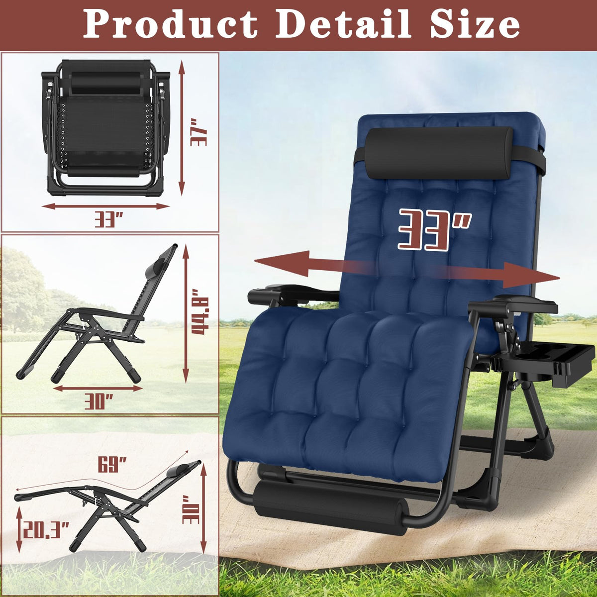 Oversized Zero Gravity Chair with Carry Bag E851114