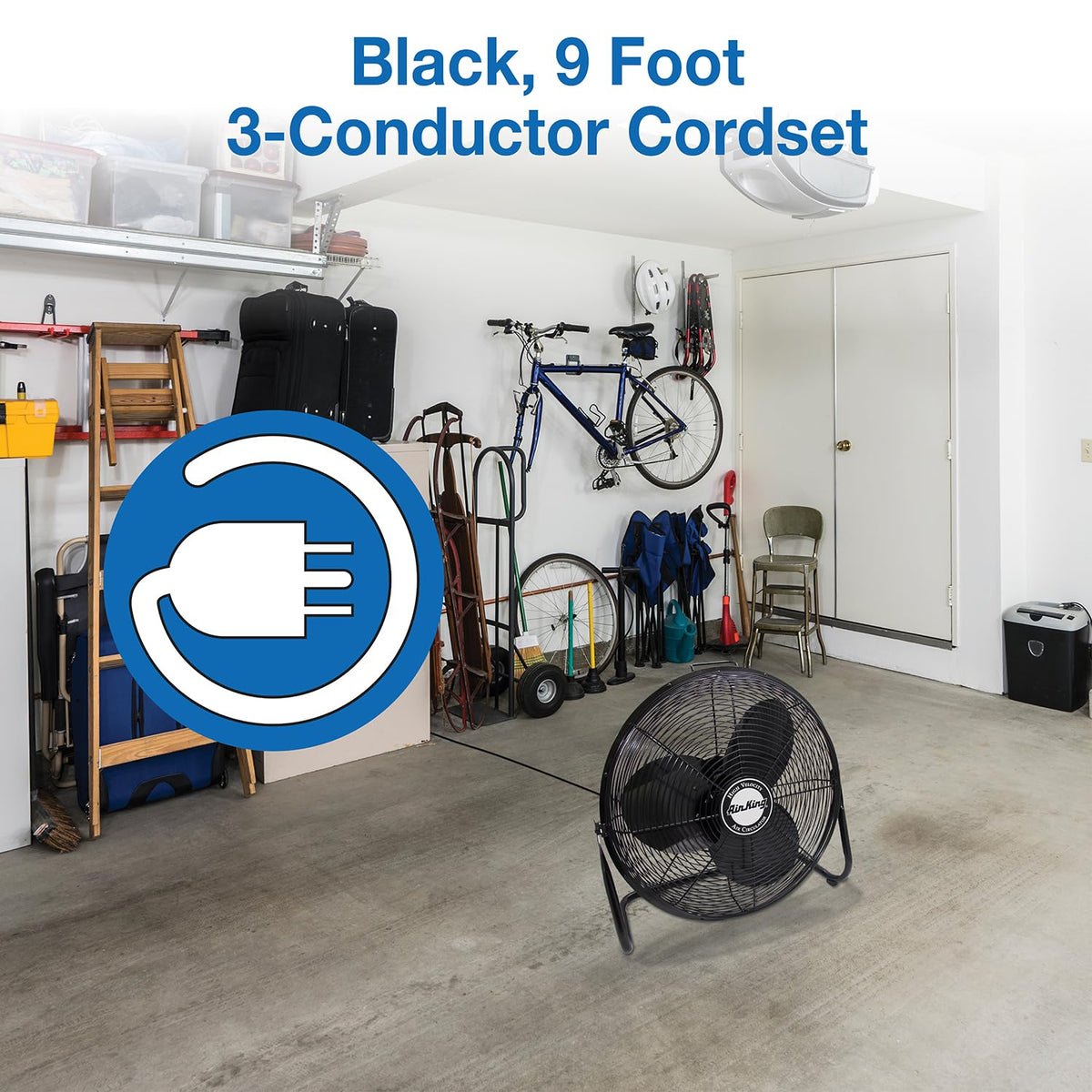 20-Inch High Velocity Pivoting Floor Fan, Black E56730