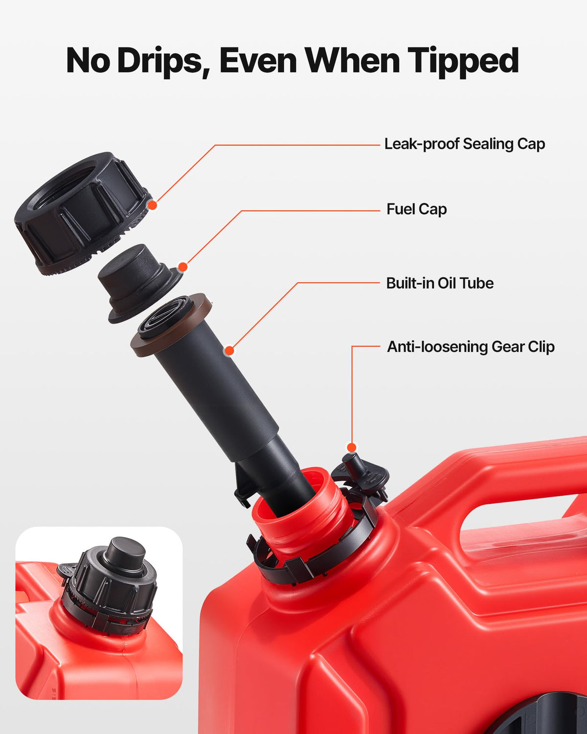 1.3 Gallon Gas Can with Spout and Lockable Bracket C782650