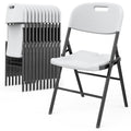 White 10 Pack HDPE Folding Chairs with Steel Frame R571236