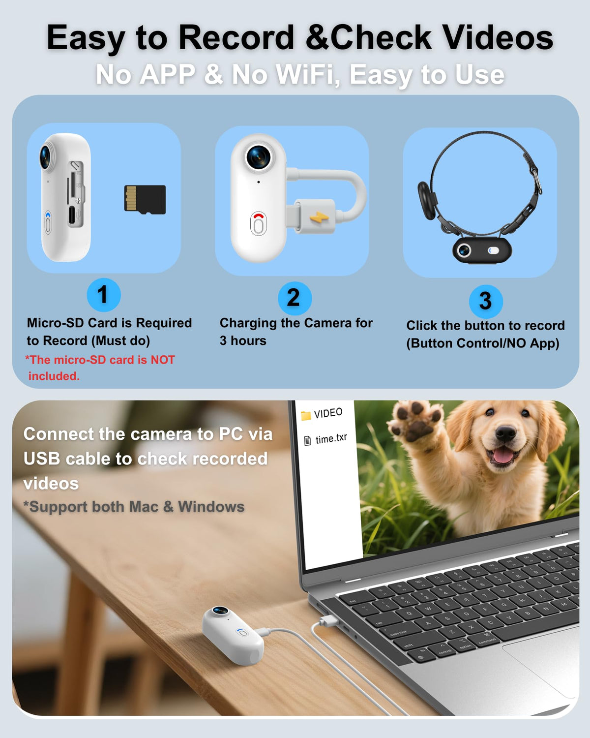 Camera Collar with Phone App & Tracker Tag X22979