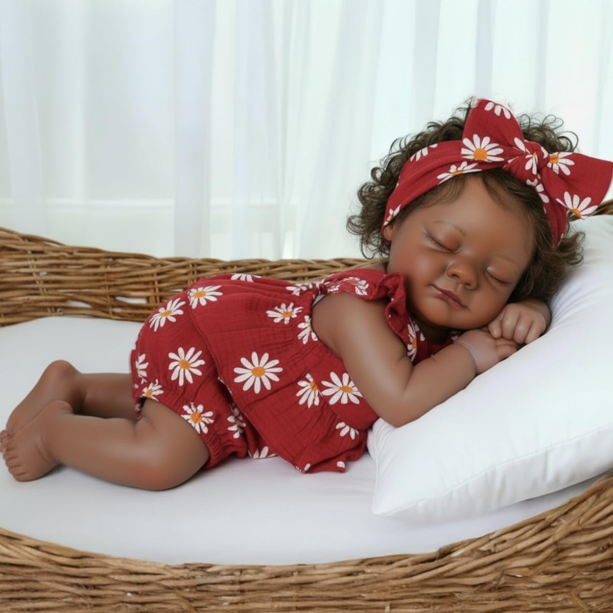 20 Inch Reborn Baby Dolls Black Girl with Accessories Set E56691