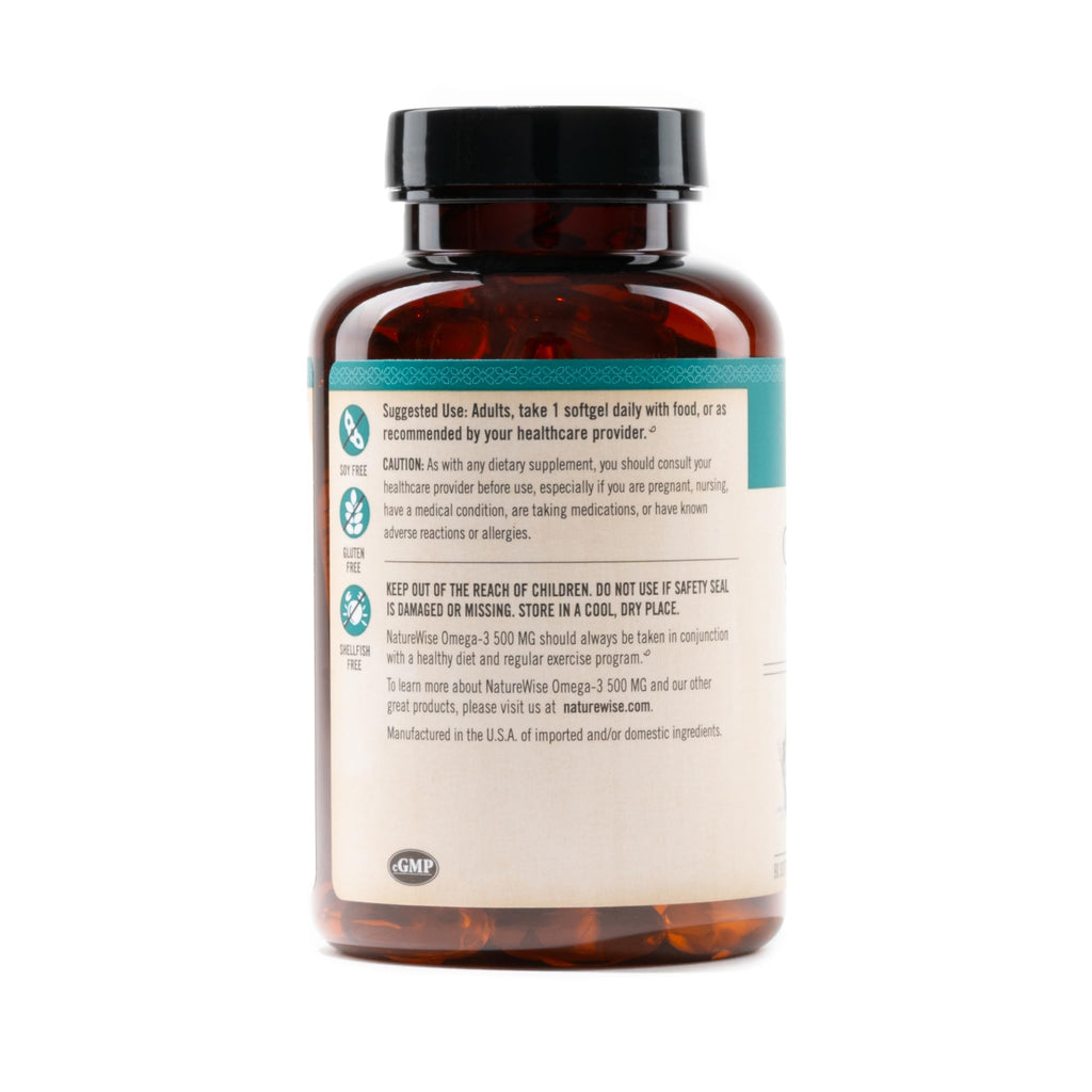 Omega 3 Fish Oil 500 mg EPA & DHA 90 Softgels Q488639