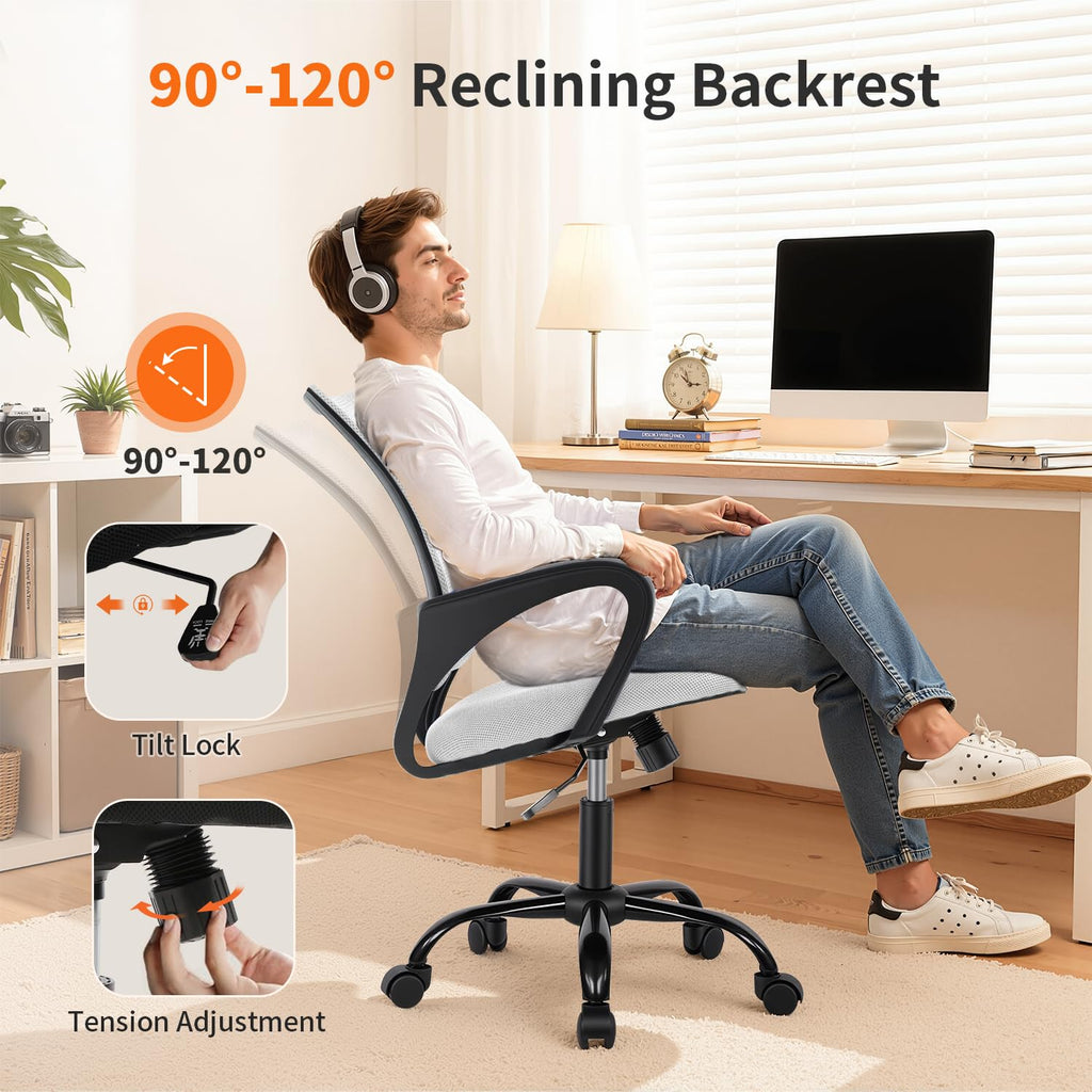 Ergonomic White Mesh Office Chair W7338