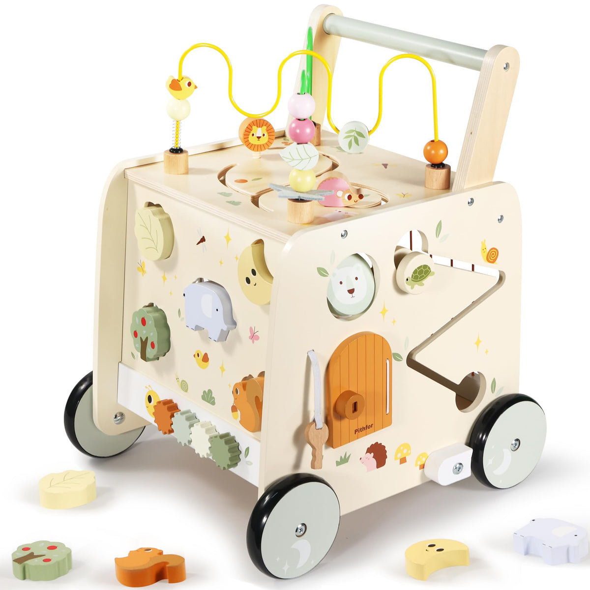 Wooden Activity Cube Push Walker V288785