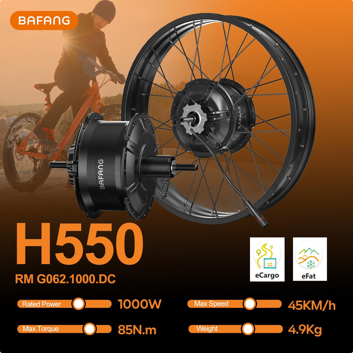 48V 1000W Ebike Conversion Kit with TFT Display and Battery F90620