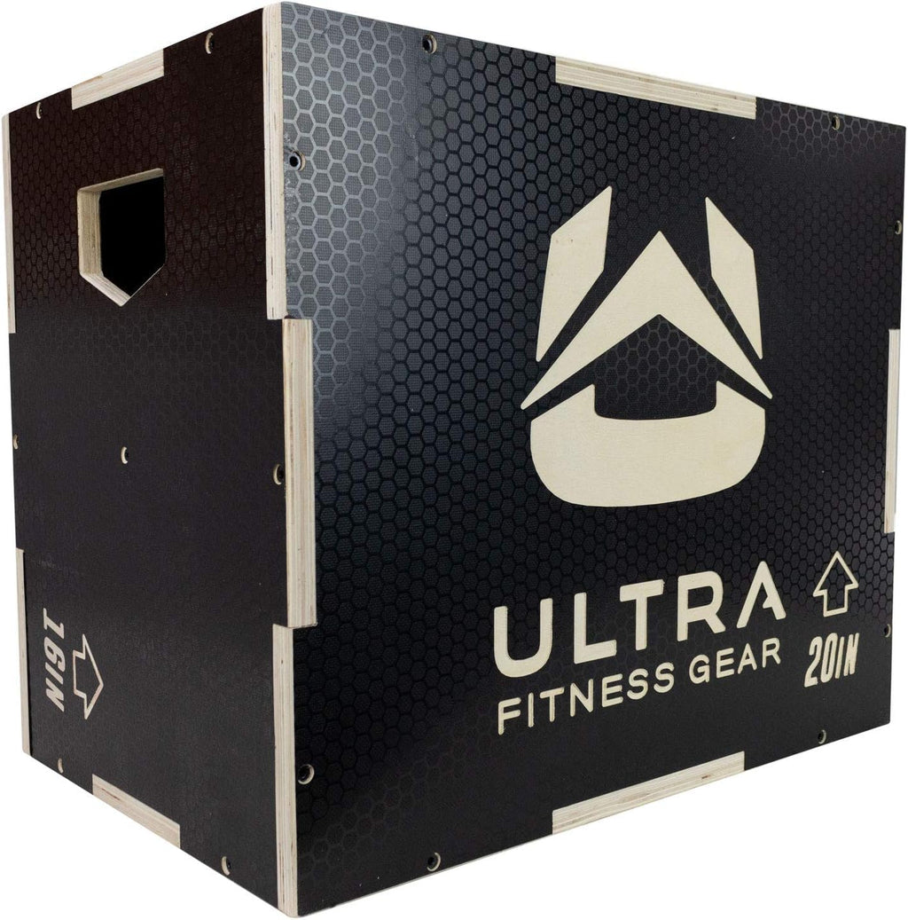 Wooden Plyo Box, 16/14/12 Anti-Slip O653078