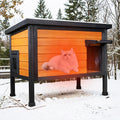 Outdoor Insulated Wooden Cat House J80082