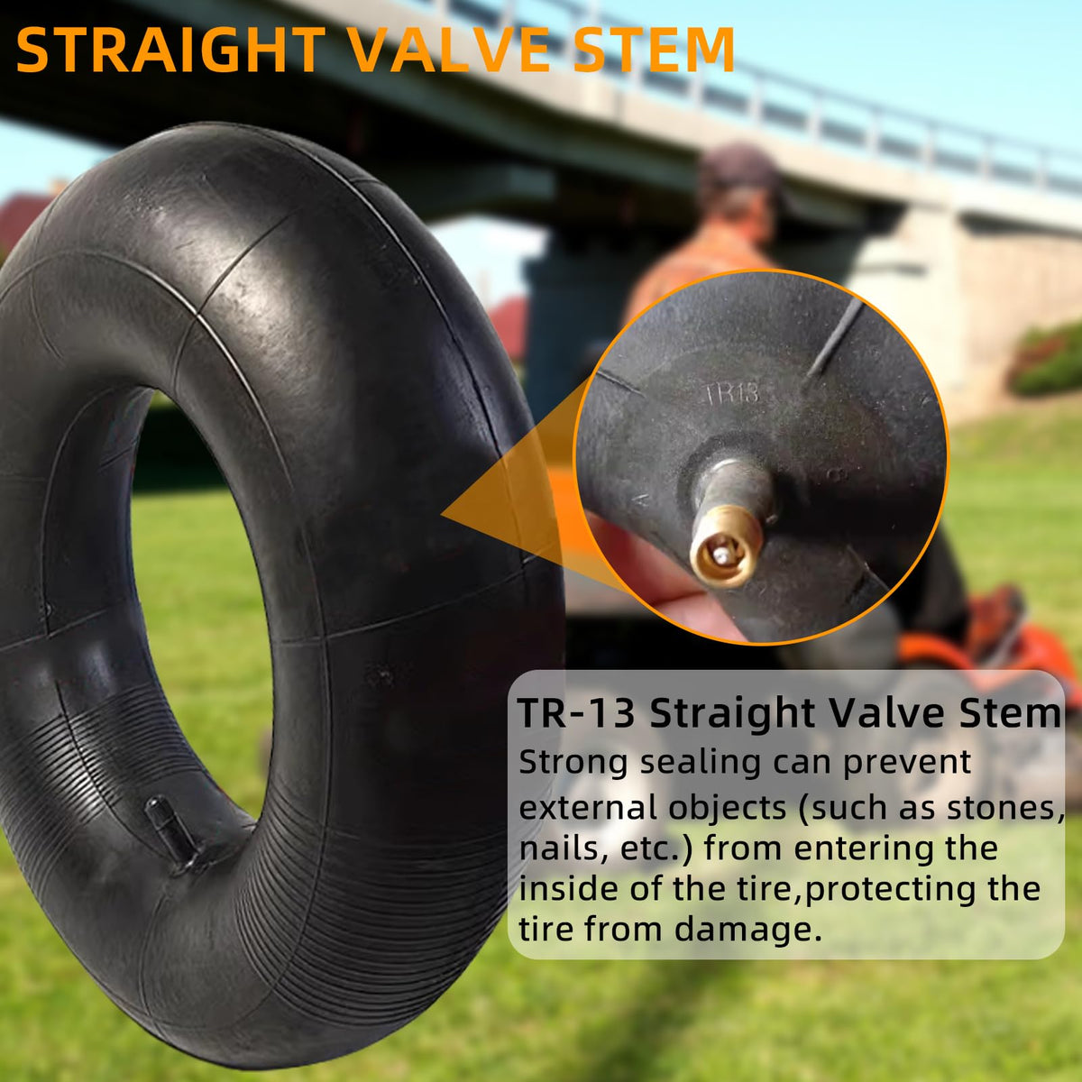 2 Pack 16x6.50-8/7.50-8 Lawn Mower Tire Inner Tubes with TR-13 Straight Valve Stem C1593