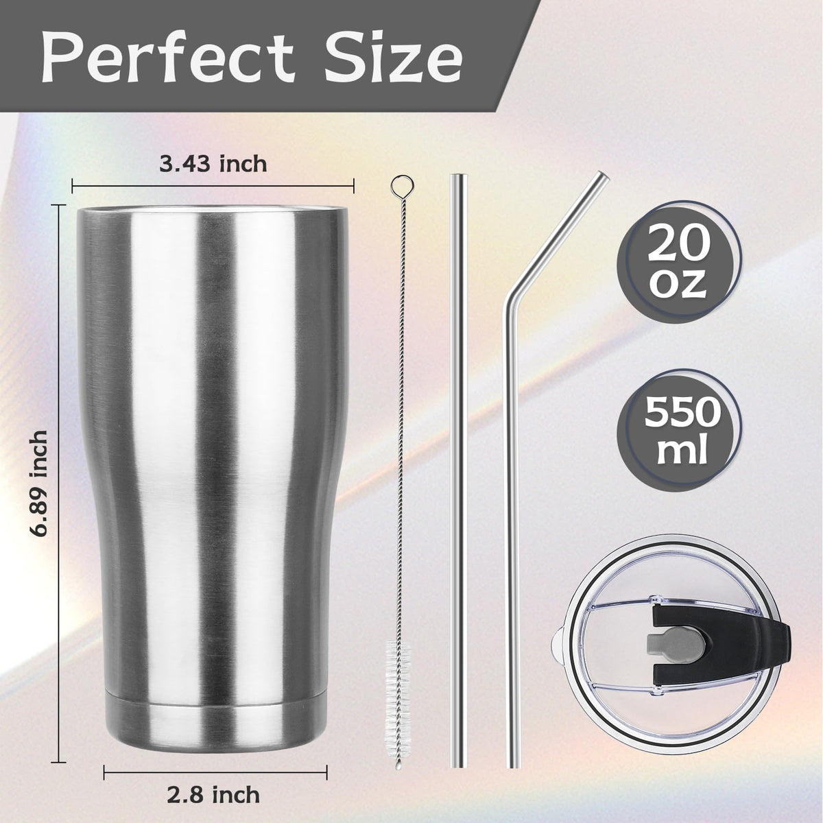 20oz Insulated Tumbler with Lid Straw X692024