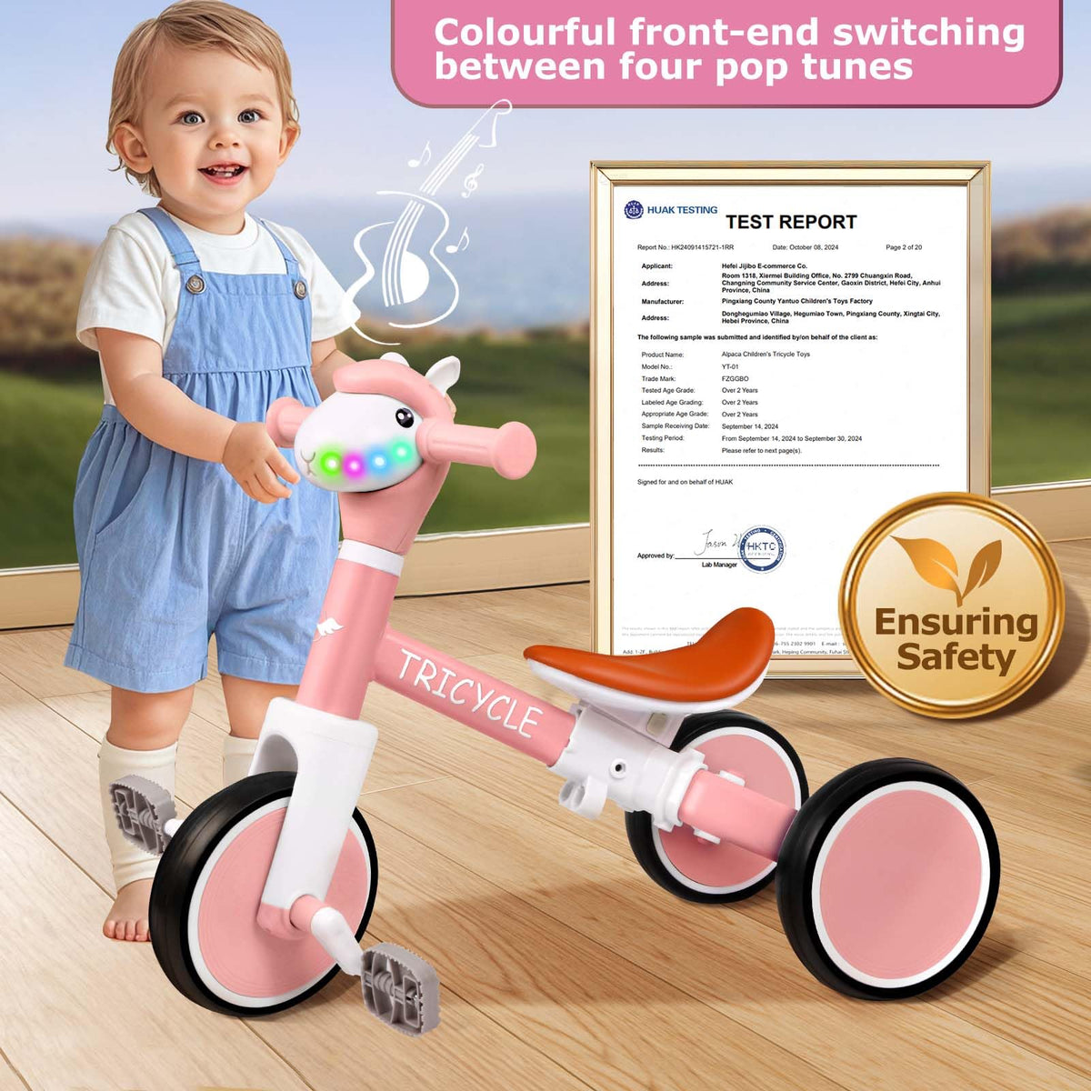 4-in-1 Kids Tricycle with Light & Music C472