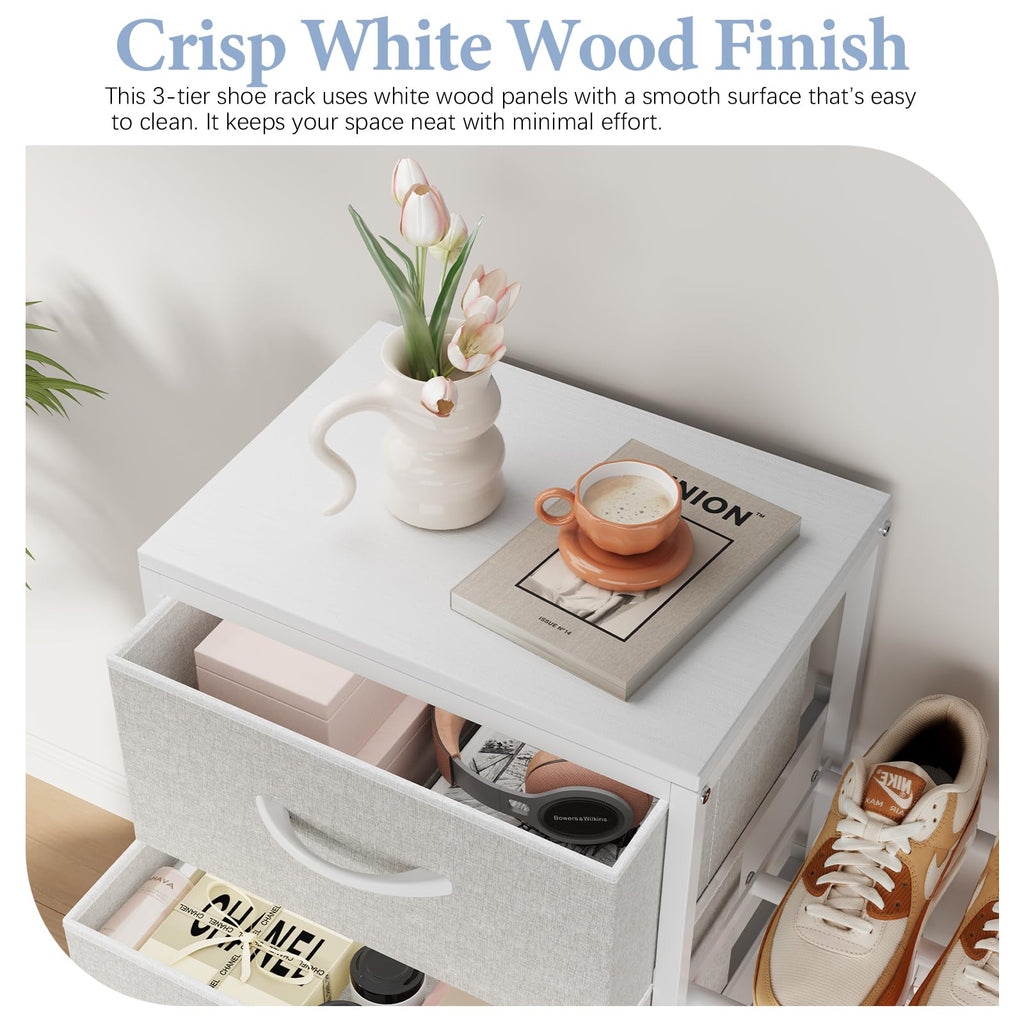 White 4 Drawer Fabric Dresser U577