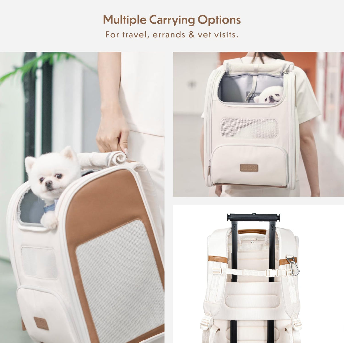 Tan Pet Backpack Carrier U8125