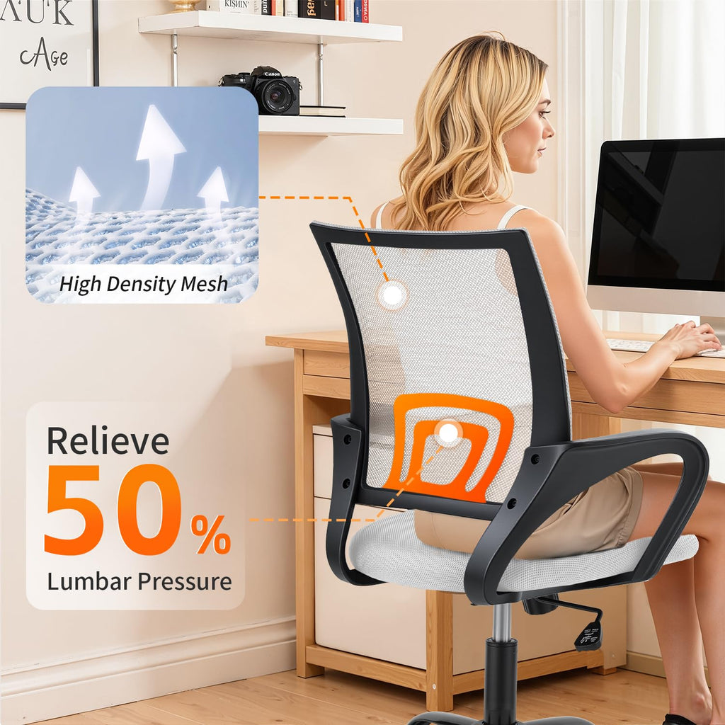 Ergonomic White Mesh Office Chair W7338