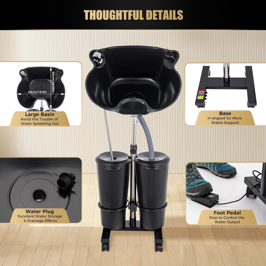 Portable Height Adjustable Shampoo Bowl N1915
