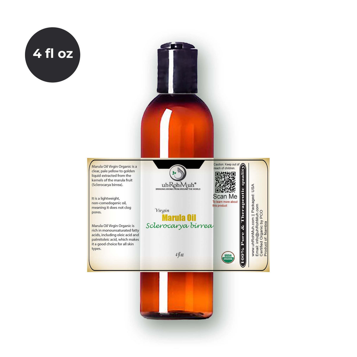 Cold Pressed Virgin Organic Marula Oil 4 Fl Oz L6573