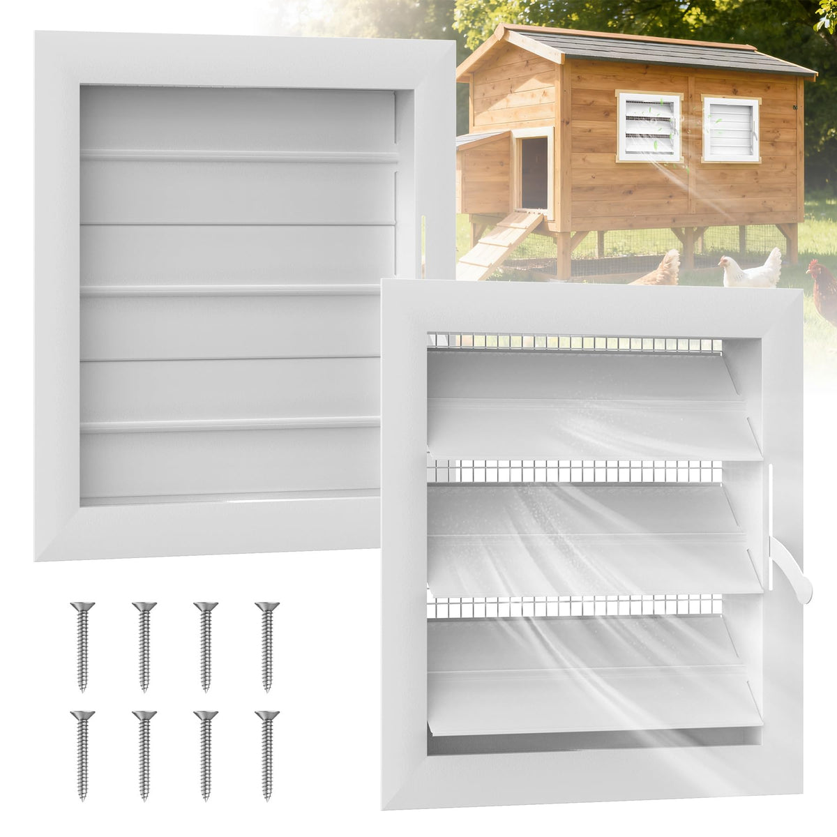 Adjustable Aluminum Alloy Gable Vent with Mesh Screen K531585