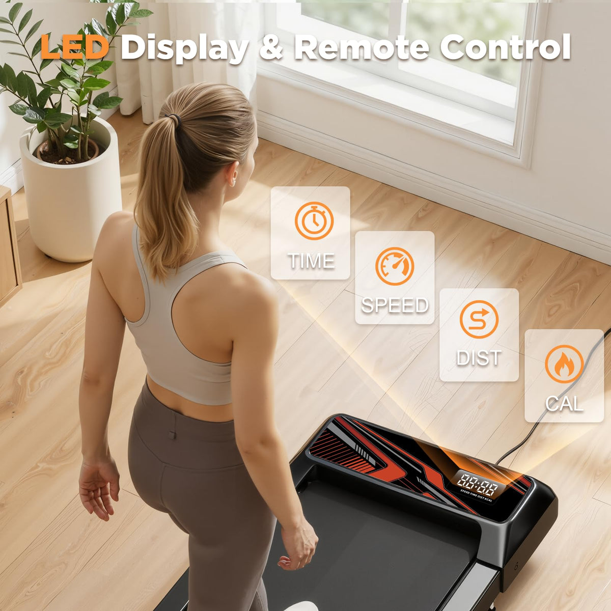 2.5HP Portable Compact Treadmill with Incline and Remote U42630