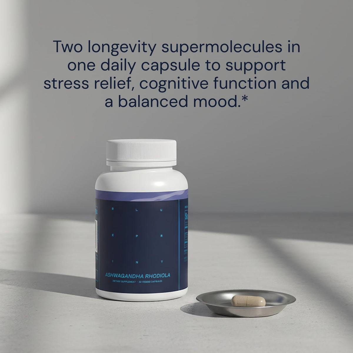 Ashwagandha & Rhodiola 120mg Adaptogen Capsules 30 Vegan Capsules D382