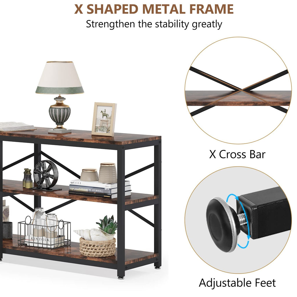 70.9 Inch 3-Tier Console Table with Storage Shelves N597