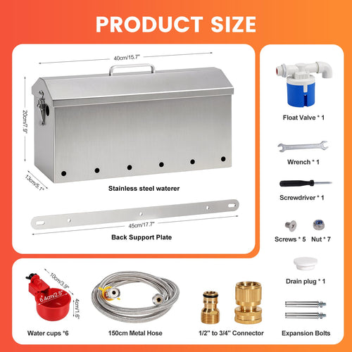 1.5 Gallon Metal Automatic Chicken Waterer F76042