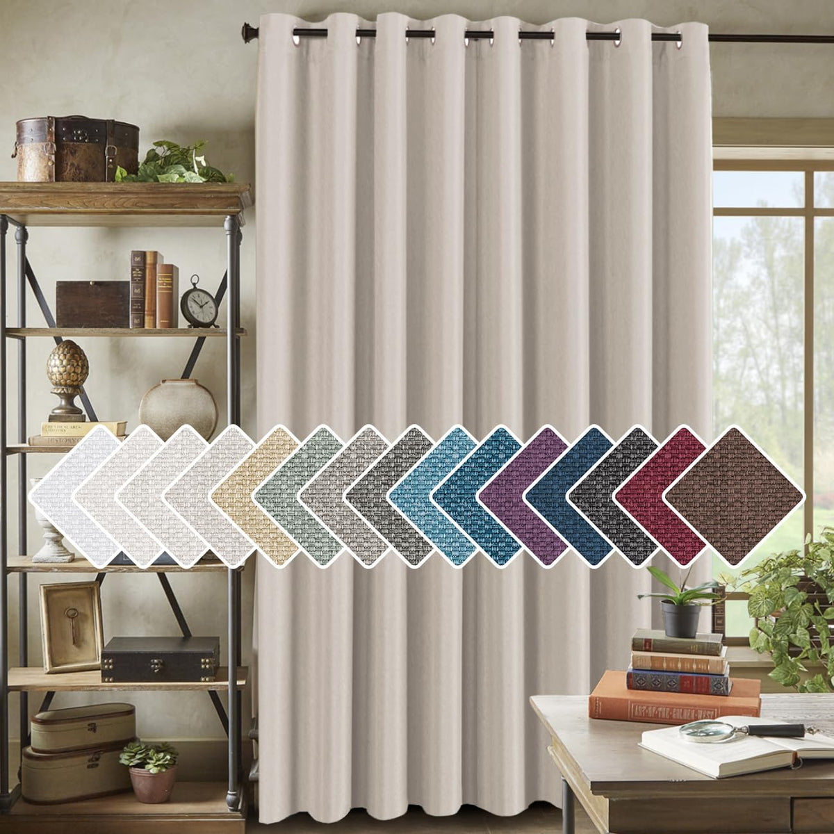 Polyester Room Darkening Blackout Curtain 100 x 84 Inches C118801