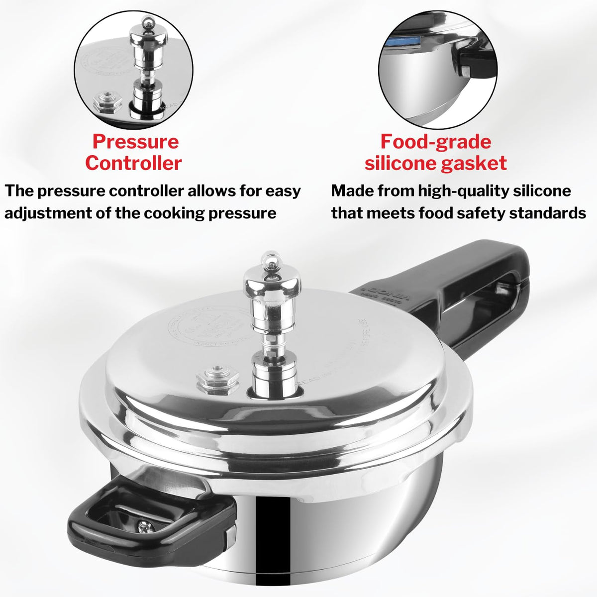 Stainless Steel 3 Litres Pressure Pan with Lid V995