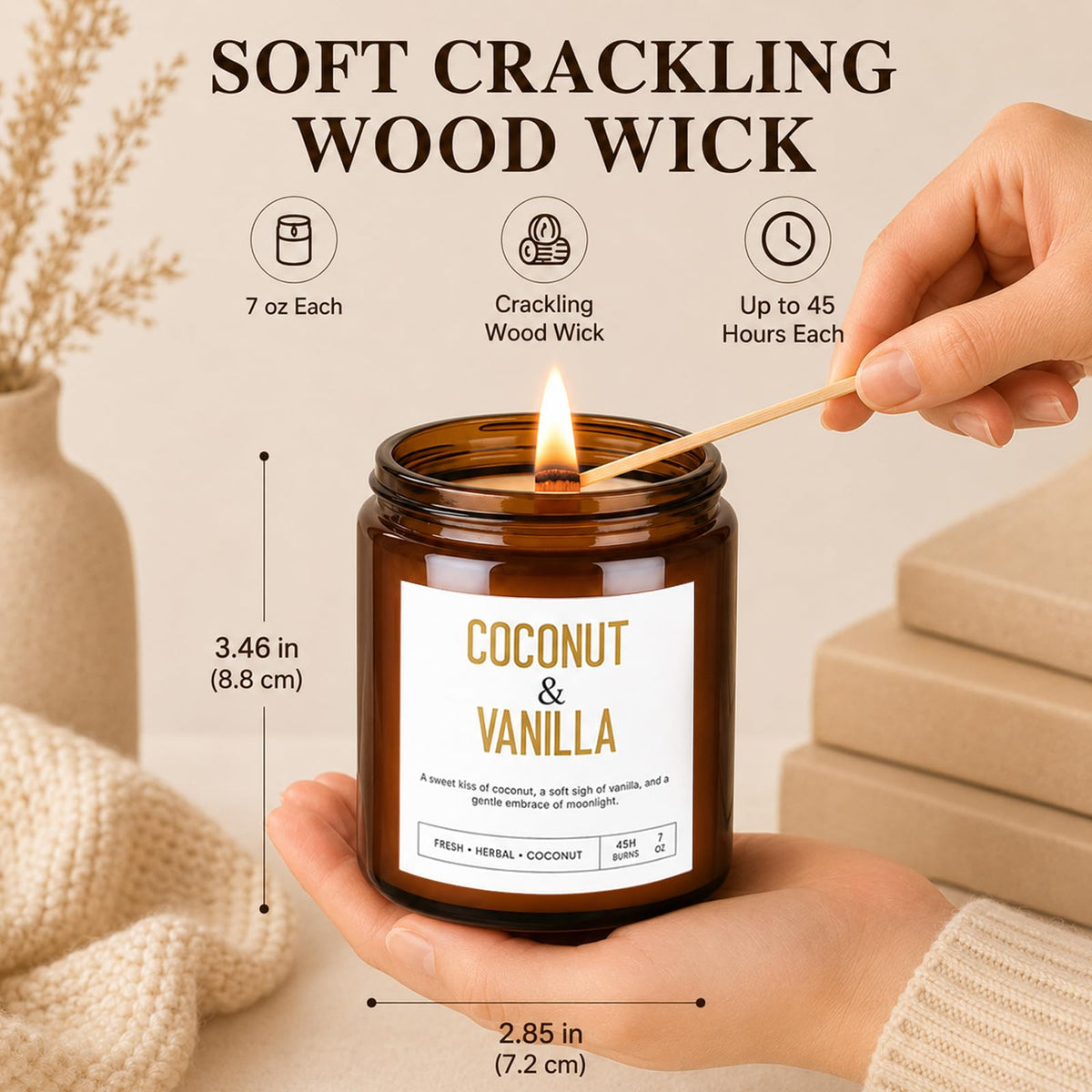 4 Pack Scented Candle Set with Wooden Wick W948