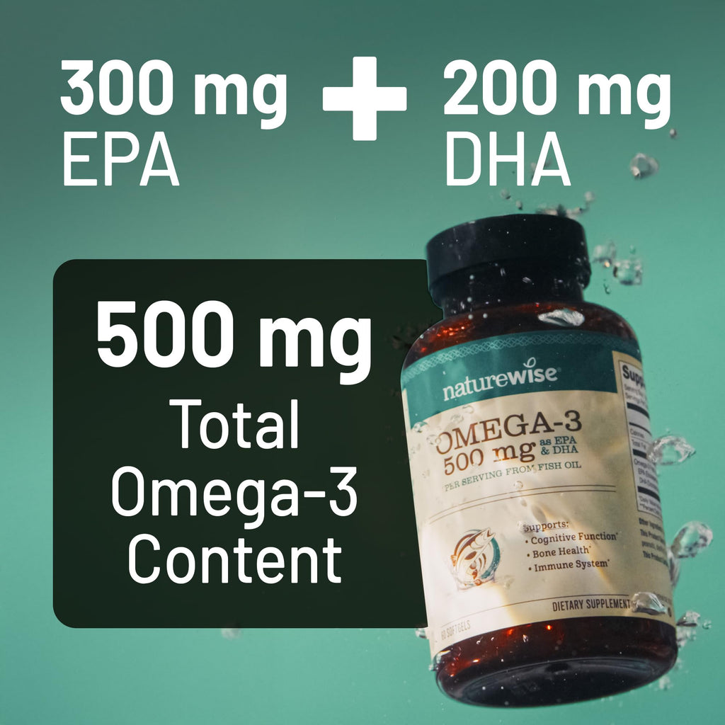 Omega 3 Fish Oil 500 mg EPA & DHA 90 Softgels Q488639