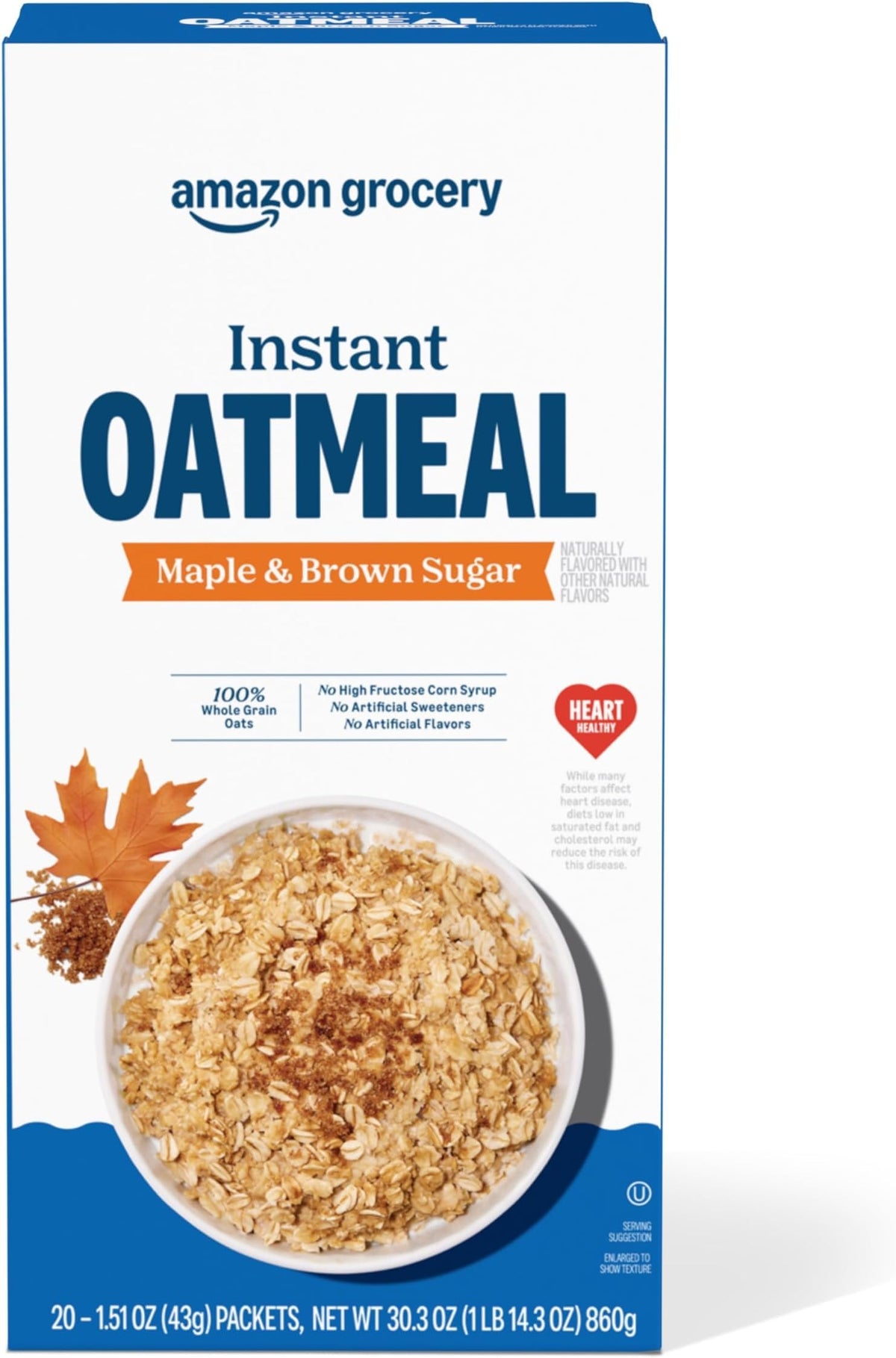 Maple & Brown Sugar Instant Oatmeal, 1.51 Oz, 20 Ct E9675
