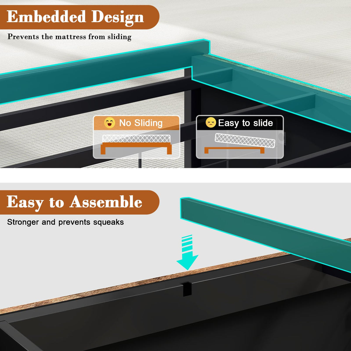 Twin Size Corner Bed Frame with Storage and Headboard O695405