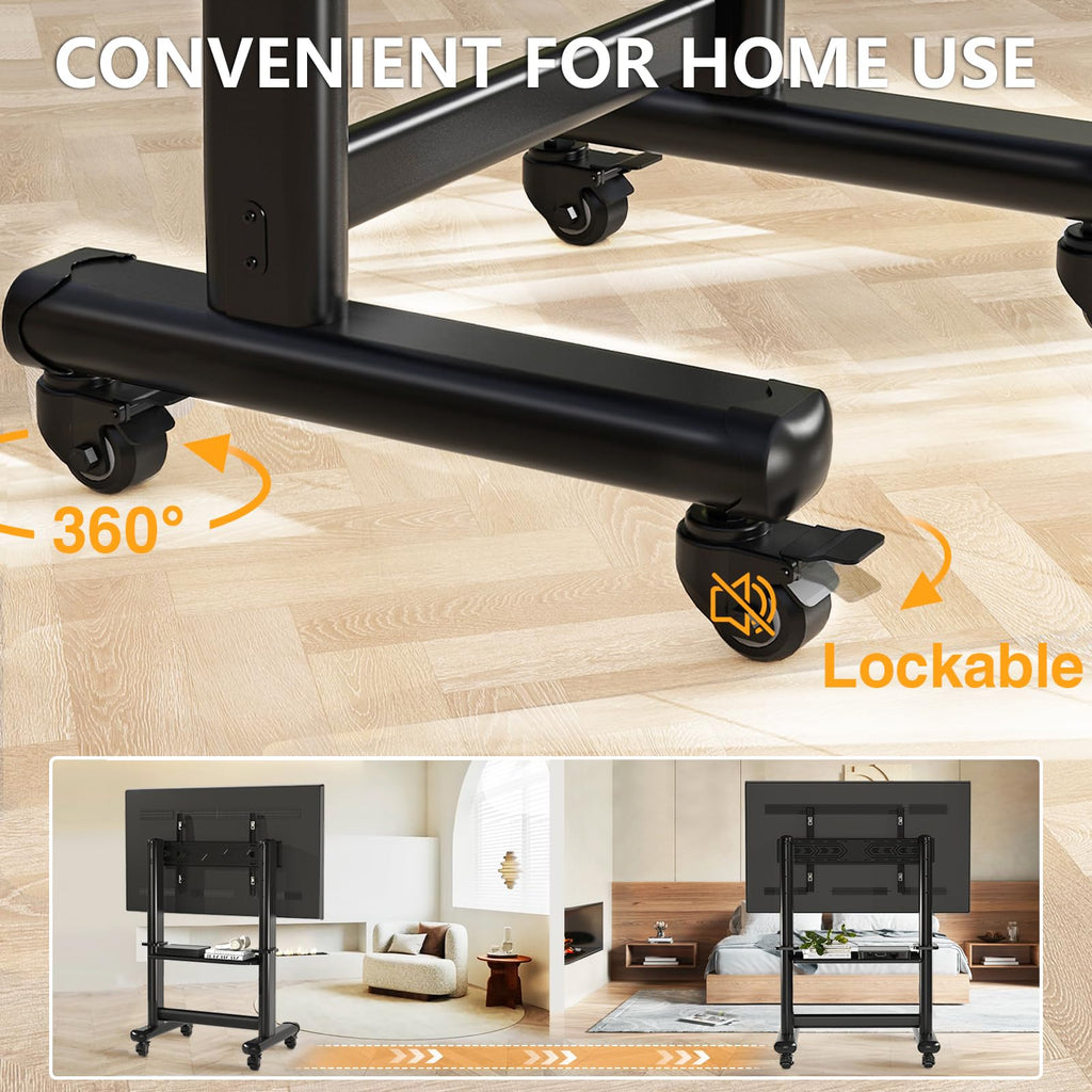 Mobile TV Cart Rolling TV Stand with Wheels for 55-120" TVs R1141