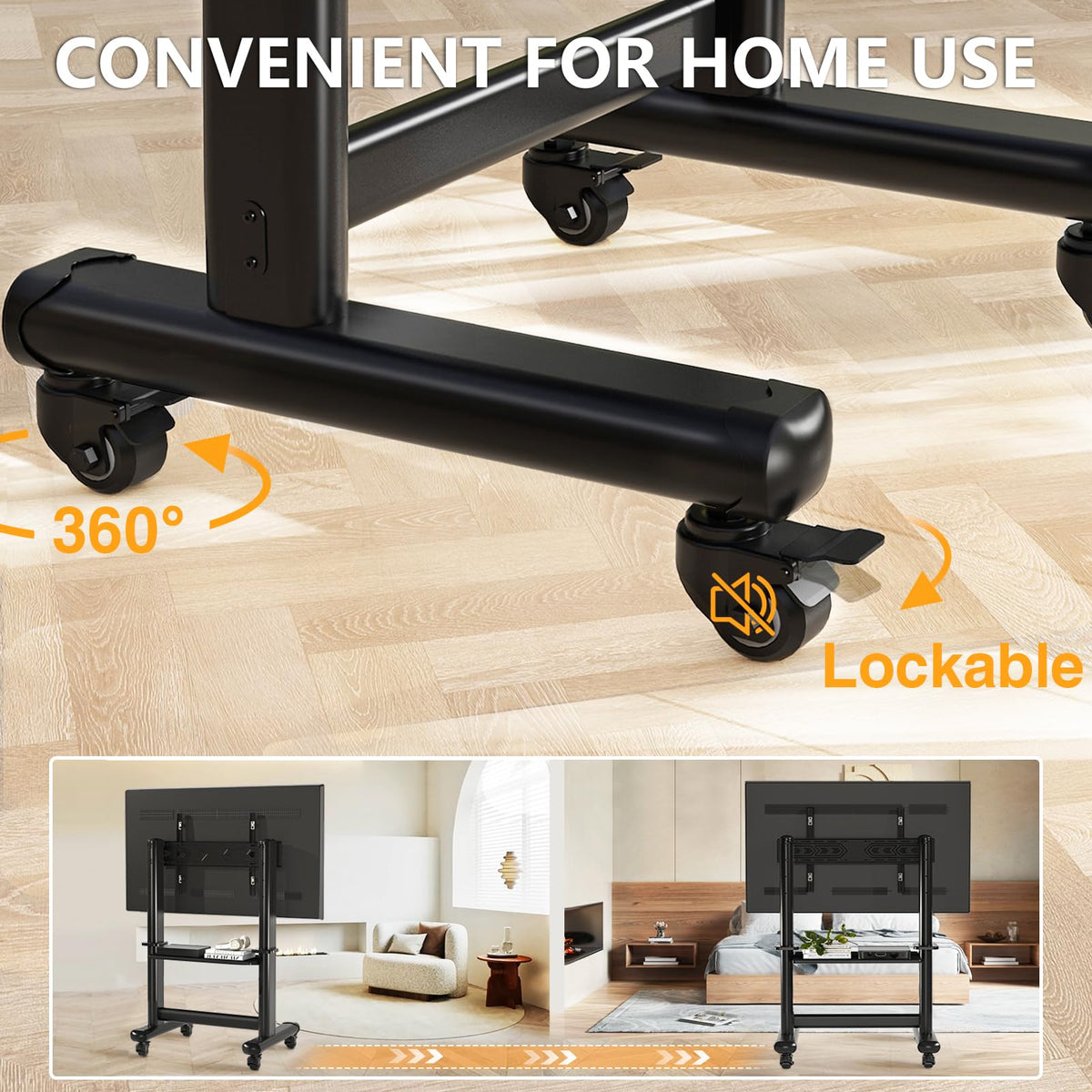 Mobile TV Cart Rolling TV Stand with Wheels for 55-120" TVs R1141