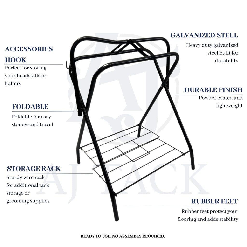 Portable Folding Saddle Rack Powder-Coated Steel R974