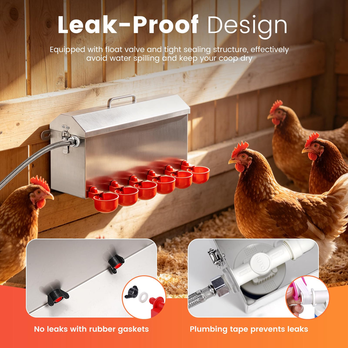 1.5 Gallon Metal Automatic Chicken Waterer F76042