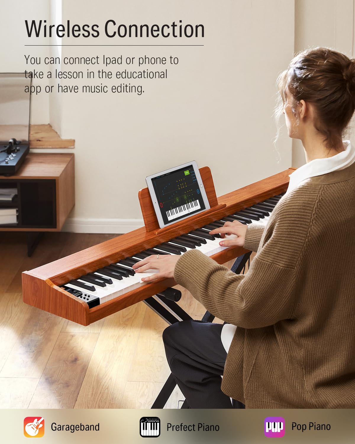 88 Keys Digital Piano with Stand and Sustain Pedal M512176