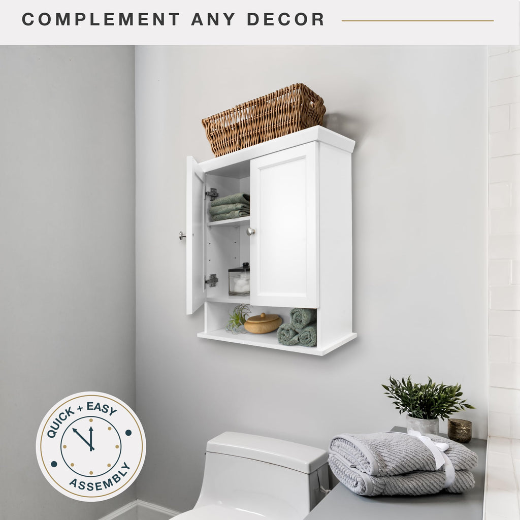 White Wall Mounted Medicine Cabinet Organizer K829