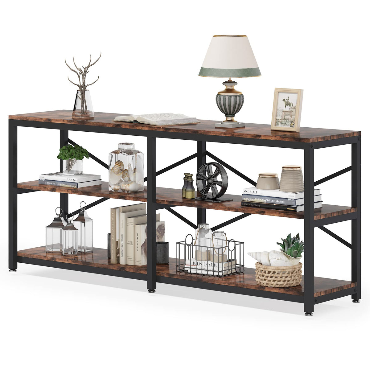 70.9 Inch 3-Tier Console Table with Storage Shelves N597